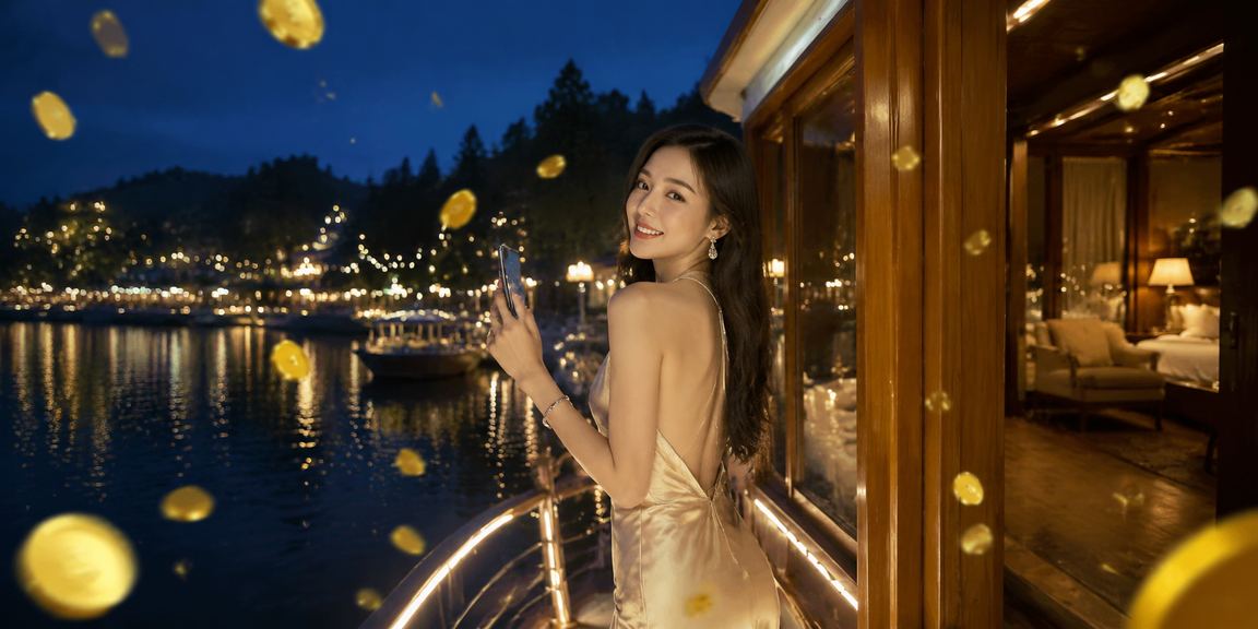 Người dùng thư giãn chơi casino trên điện thoại giữa khung cảnh Đà Lạt xanh mát