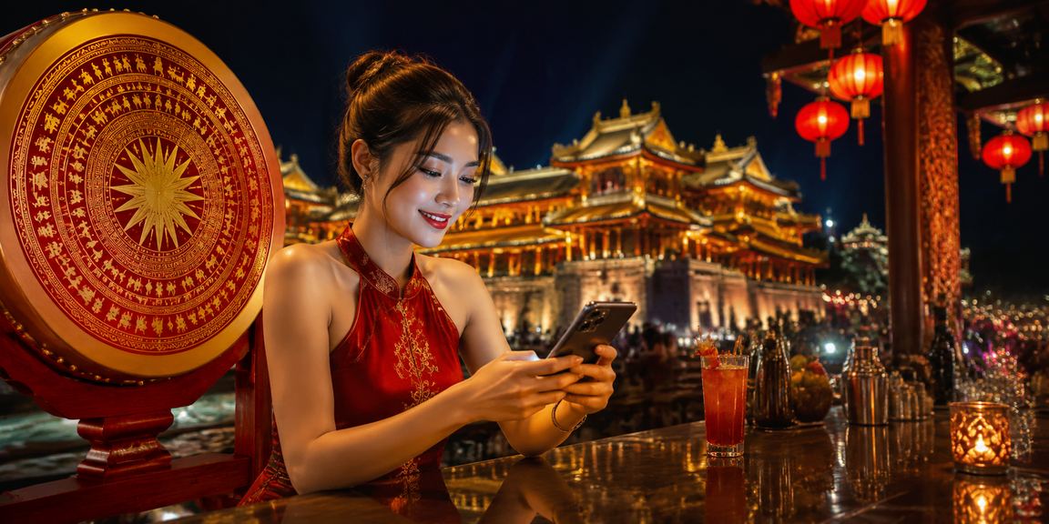 Người chơi casino trực tuyến qua điện thoại trong lễ hội truyền thống tại Huế rực rỡ đèn hoa
